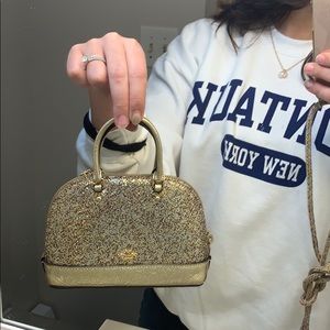 NWT COACH Gold Micro Mini Bag